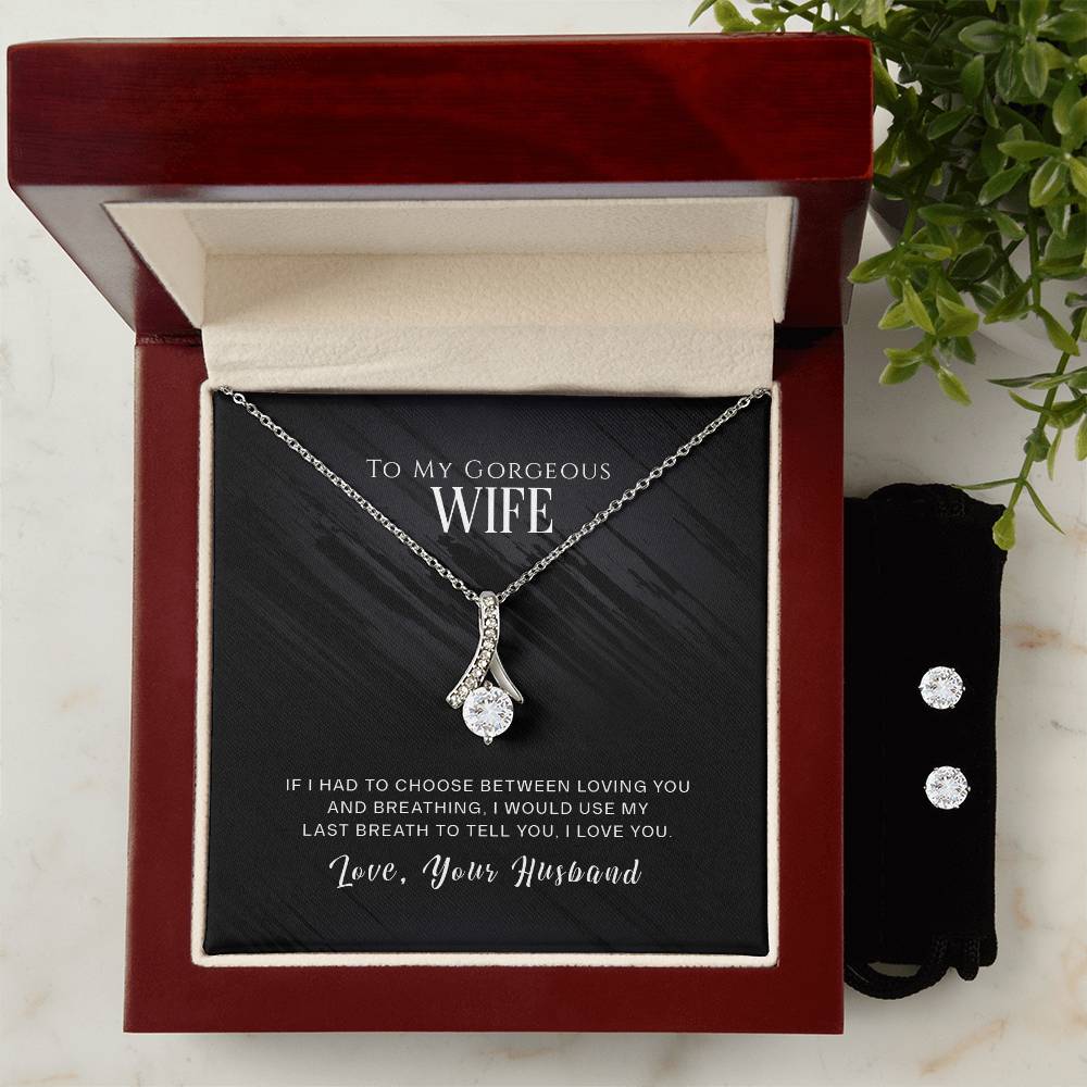 Gorgeous Wife, Love Your Husband - Alluring Beauty Necklace and Earring Set