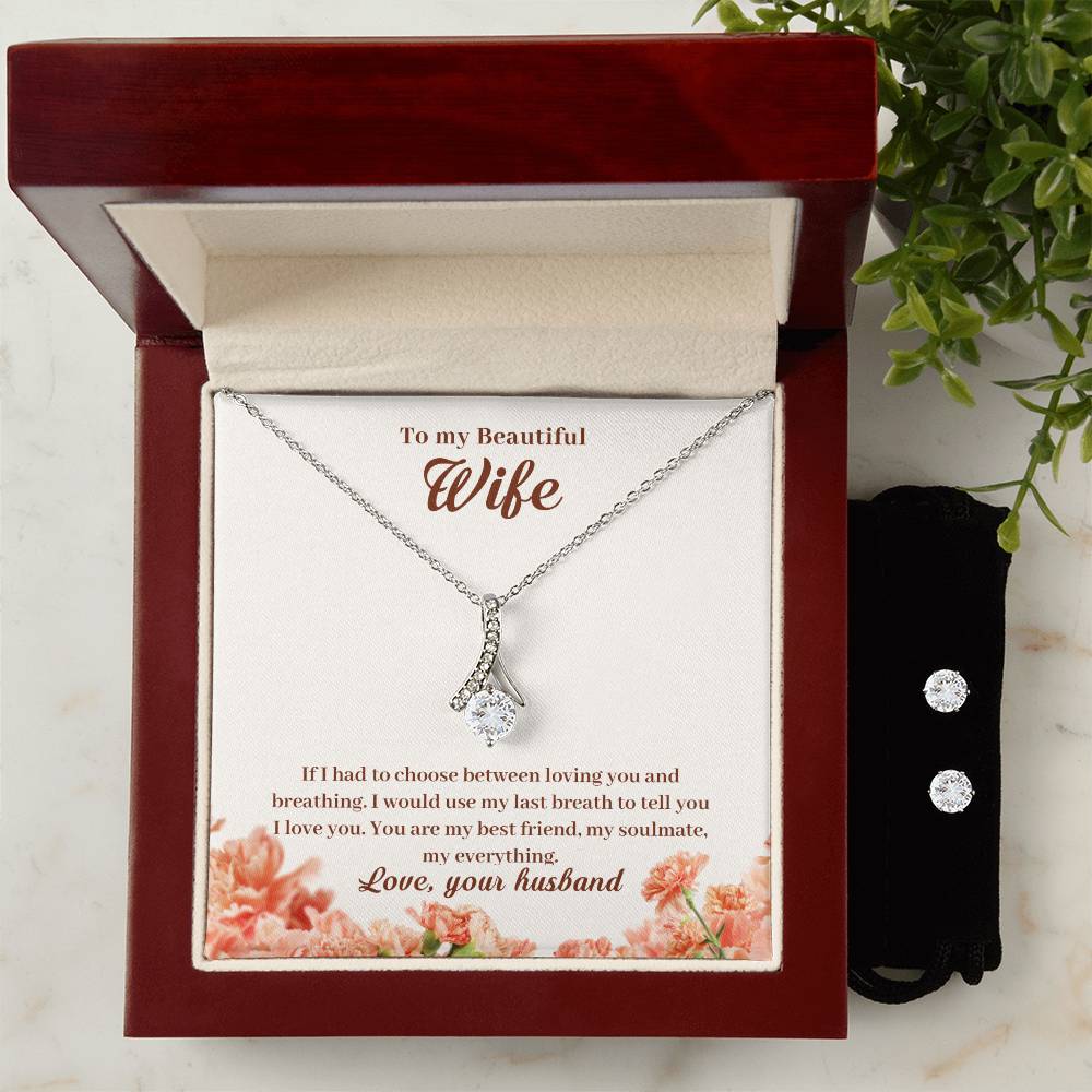 To My Wife, If I Had to Choose - Alluring Beauty Necklace and Earring Set