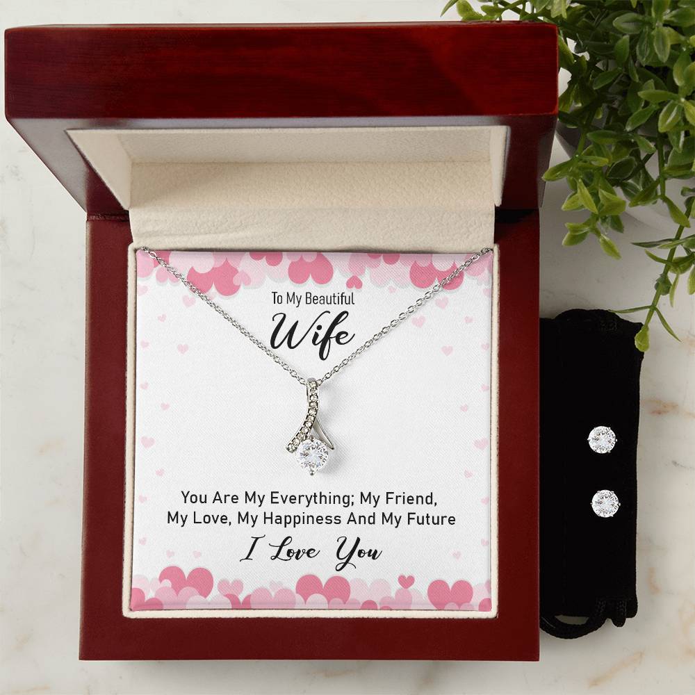 Beautiful Wife You Are My Everything - Alluring Beauty Necklace and Earring Set