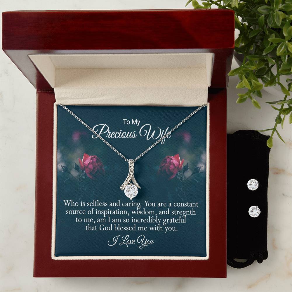 Precious Wife - Alluring Beauty Necklace and Earring Set