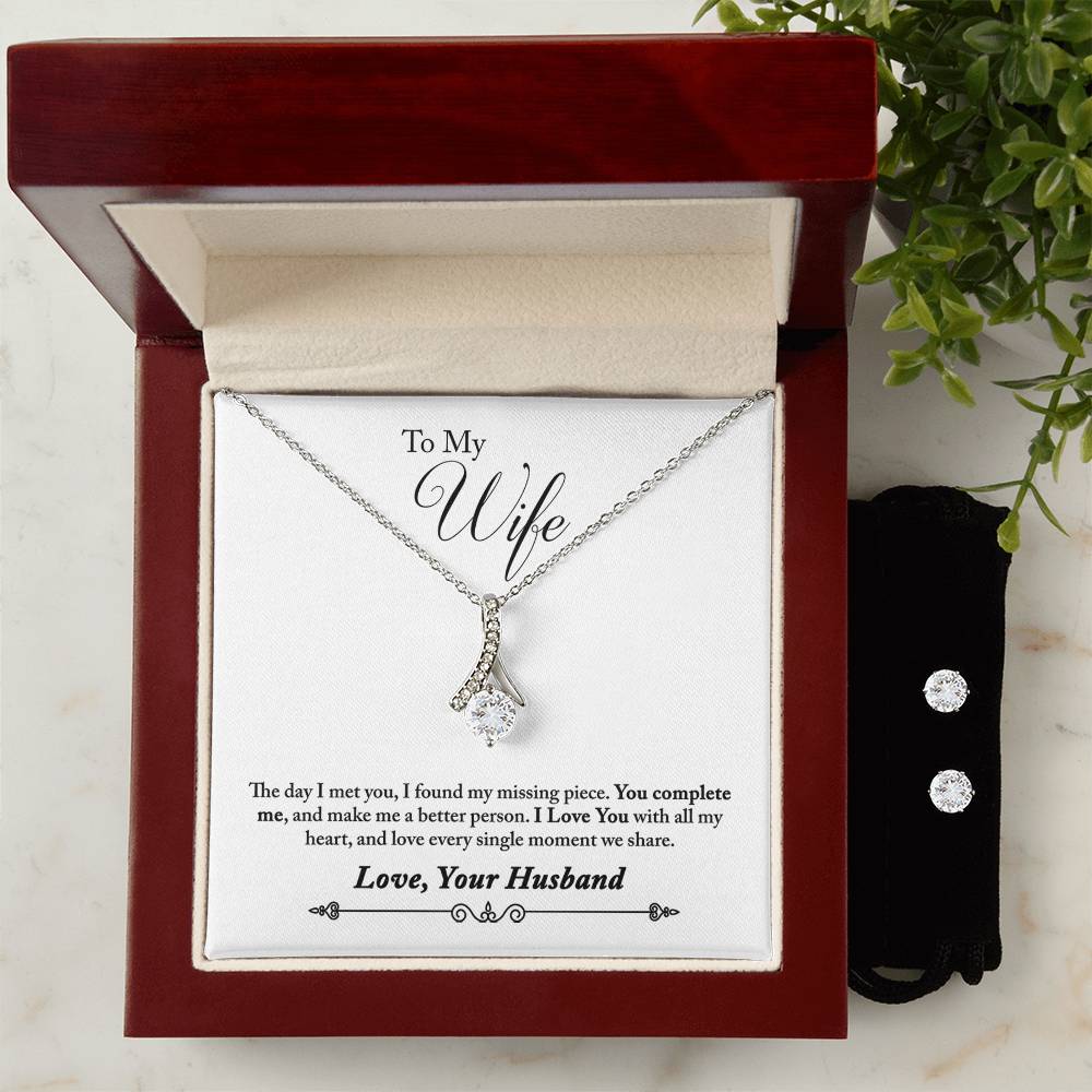 To My Wife - The Day I Met You - Alluring Beauty Necklace and Earring Set