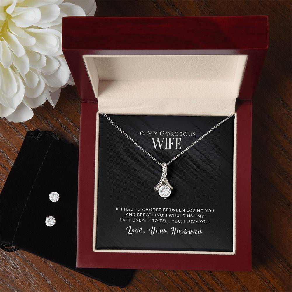 Gorgeous Wife, Love Your Husband - Alluring Beauty Necklace and Earring Set