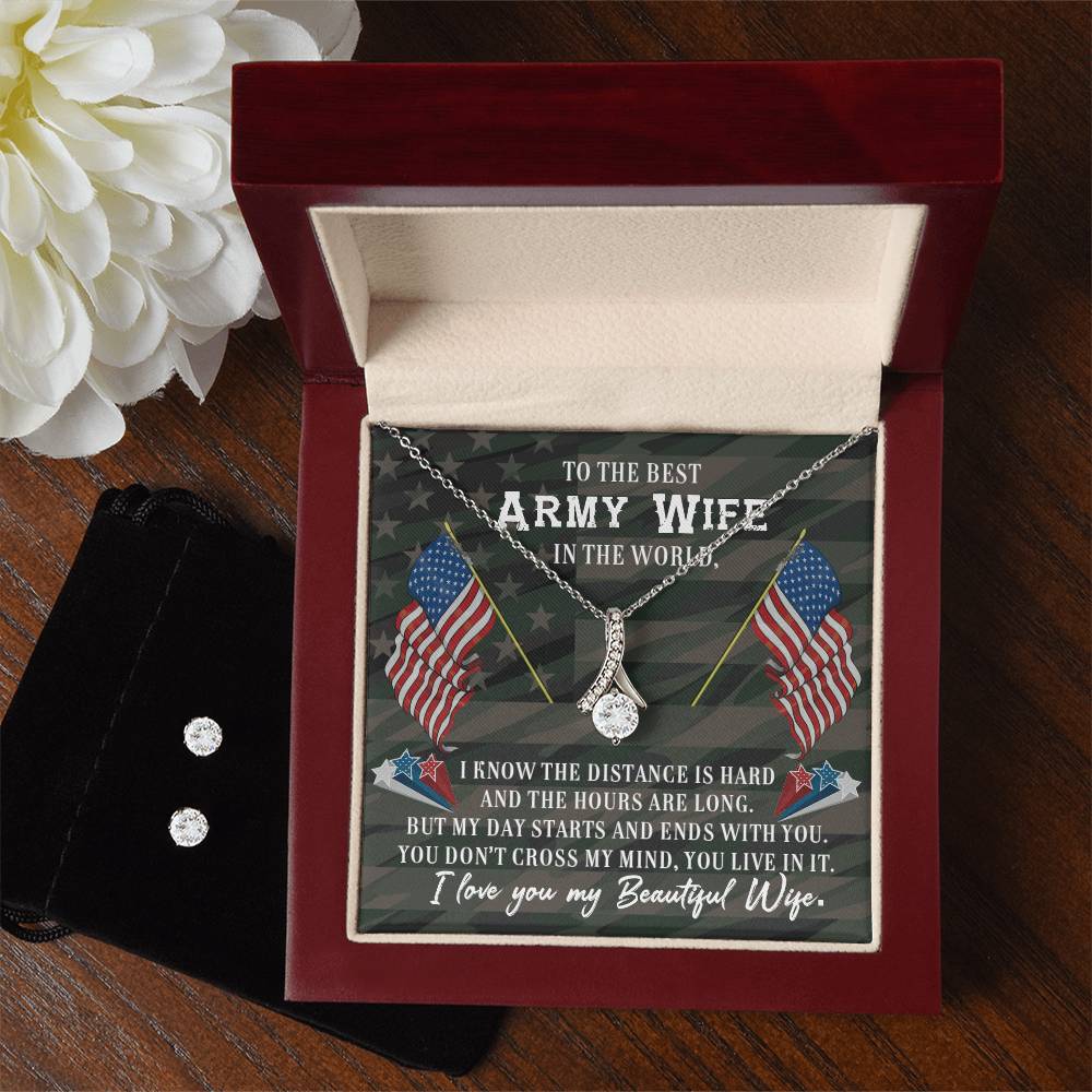 Best Army Wife of a Soldier - Alluring Beauty Necklace and Earring Set