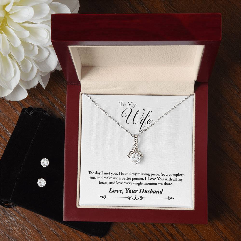 To My Wife - The Day I Met You - Alluring Beauty Necklace and Earring Set