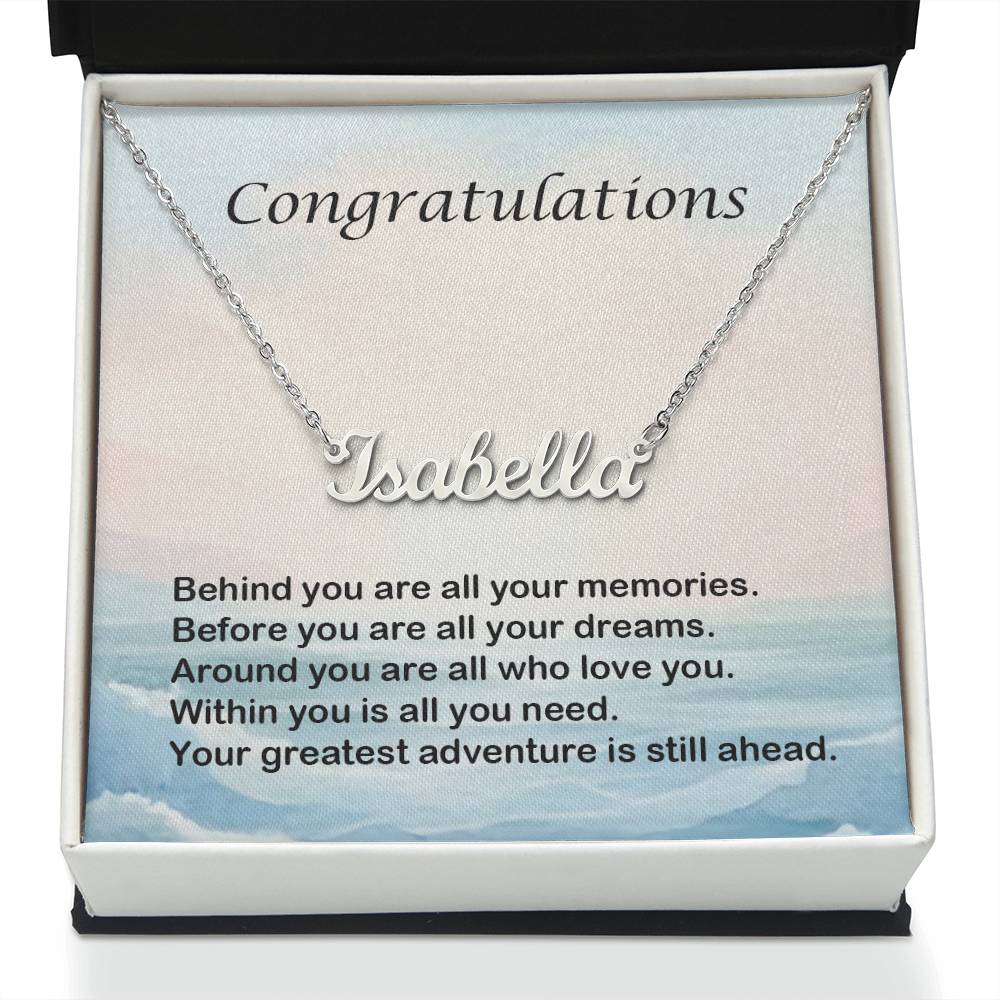 Congratulations Personalized Name Necklace Graduation Gift