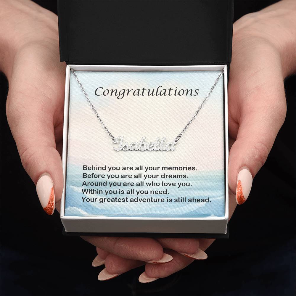 Congratulations Personalized Name Necklace Graduation Gift