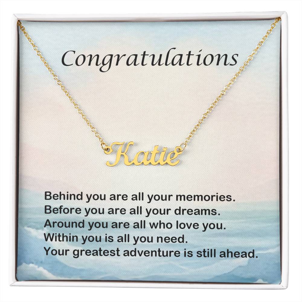 Congratulations Personalized Name Necklace Graduation Gift