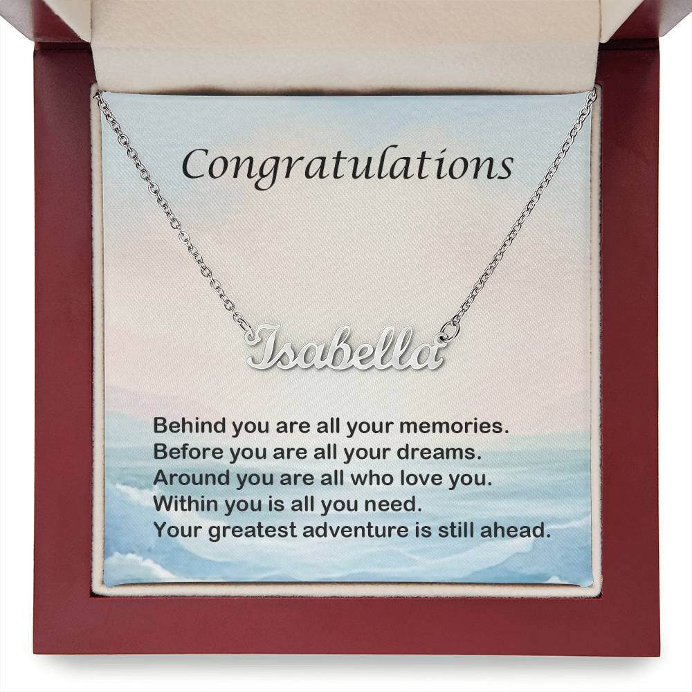 Congratulations Personalized Name Necklace Graduation Gift