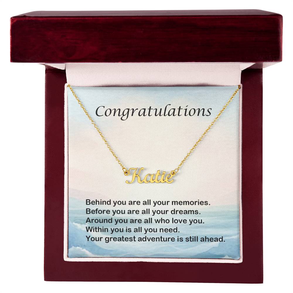 Congratulations Personalized Name Necklace Graduation Gift